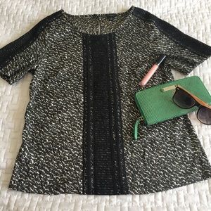 Annt Taylor blouse size small black white